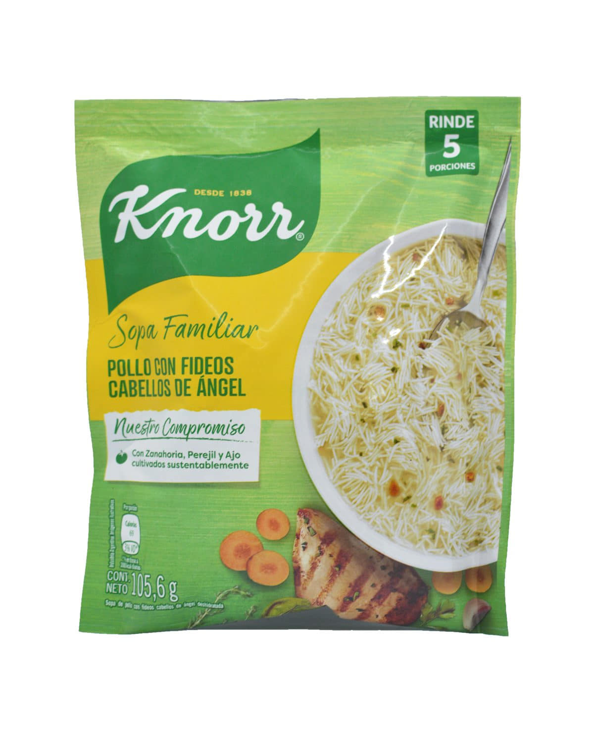 Sopa Knorr Pollo con Fideos Cabellos de Angel 105,6 Gr